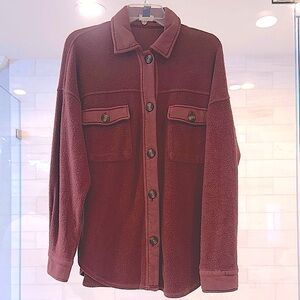 Burgundy Fleece Shirt / Jacket NWOT